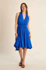 Terry Asymmetrical Dress | Cobalt Blue