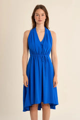 Terry Asymmetrical Dress | Cobalt Blue