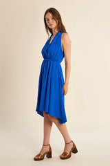 Terry Asymmetrical Dress | Cobalt Blue