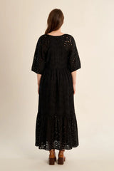 Tracey Eyelet Dress | Black
