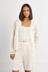 Emma Floral Knit Cardigan | Ecru