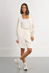 Emma Floral Knit Cardigan | Ecru