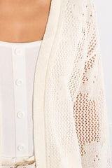 Emma Floral Knit Cardigan | Ecru