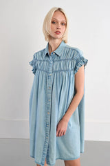 Jilly Smocked Dress | Light Denim
