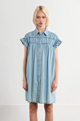 Jilly Smocked Dress | Light Denim