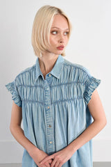 Jilly Smocked Dress | Light Denim