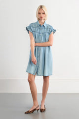 Jilly Smocked Dress | Light Denim