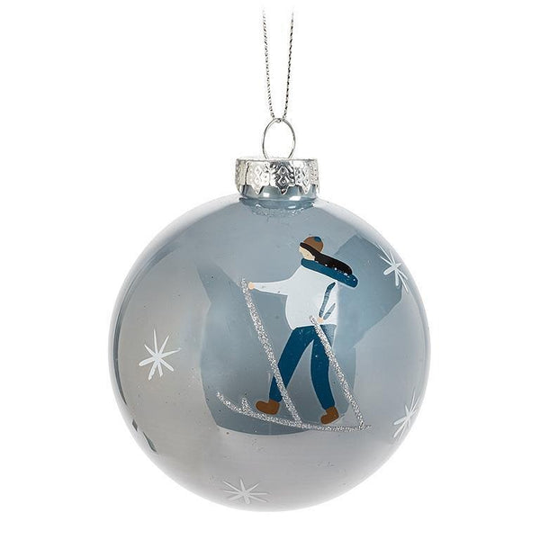 Cross Country Skier Ball Ornament - FINAL SALE