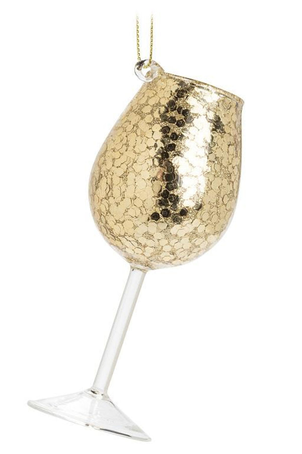 Wine Goblet Ornament | Gold