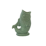 Textured Ceramic Fish Vase | Green