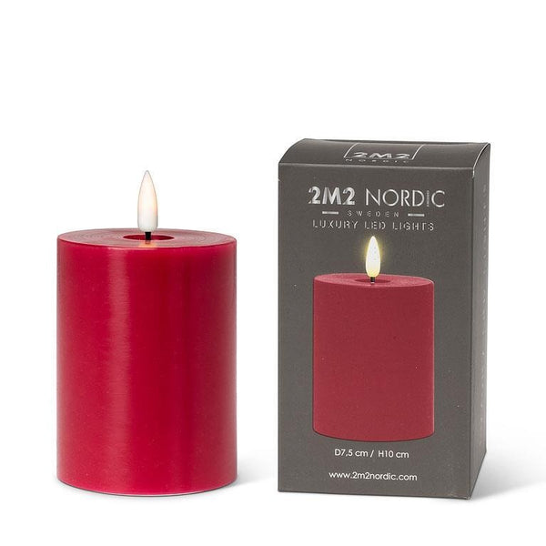 LED Pillar Candle 3x4 | Red