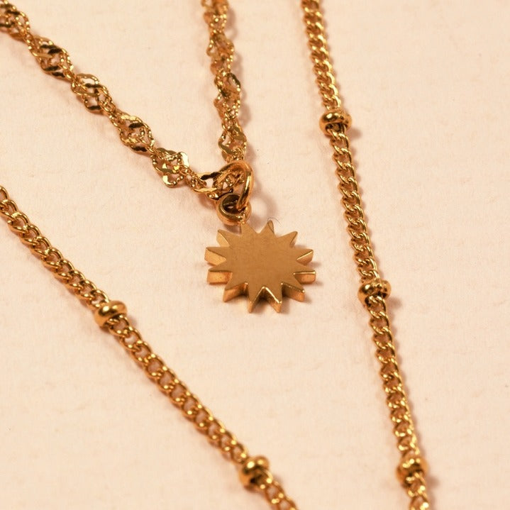 Layered Medallion Necklace | Gold