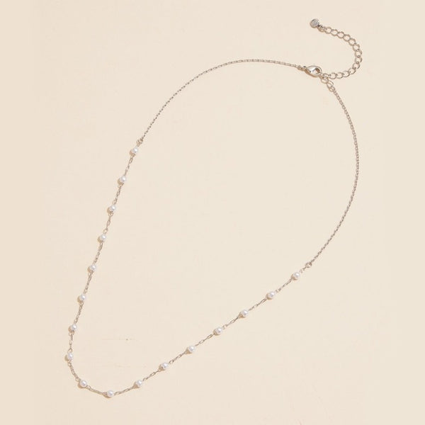 Pearl Link Necklace | White Gold