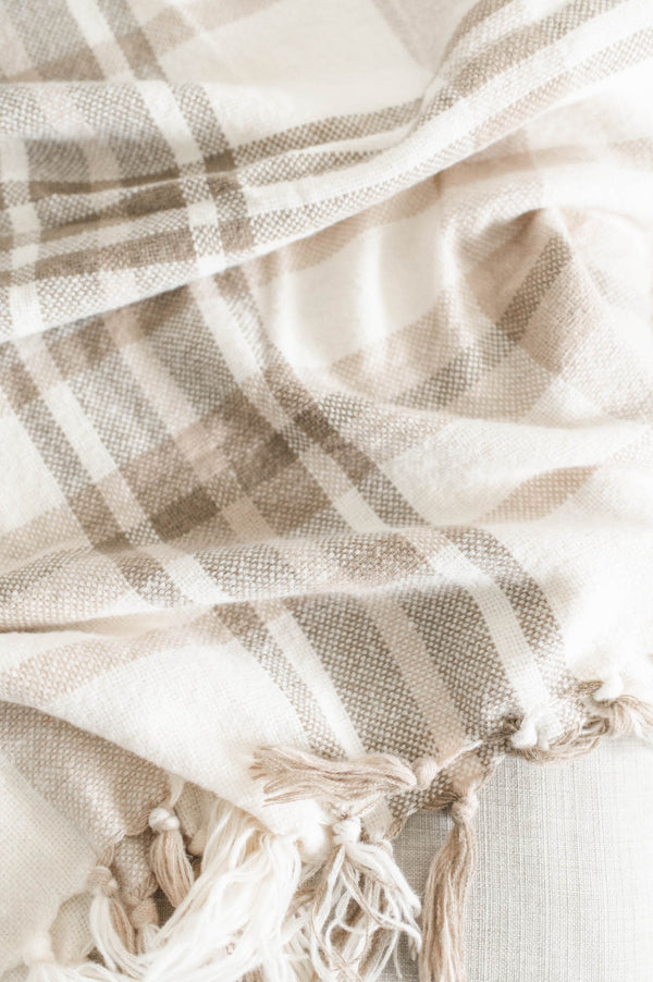 Cody Throw | Beige Plaid - FINAL SALE