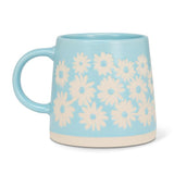 Wide Base Mug | Blue Daisies