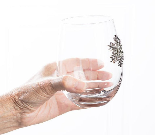 Snowflake Stemless Goblet | Silver Sparkle