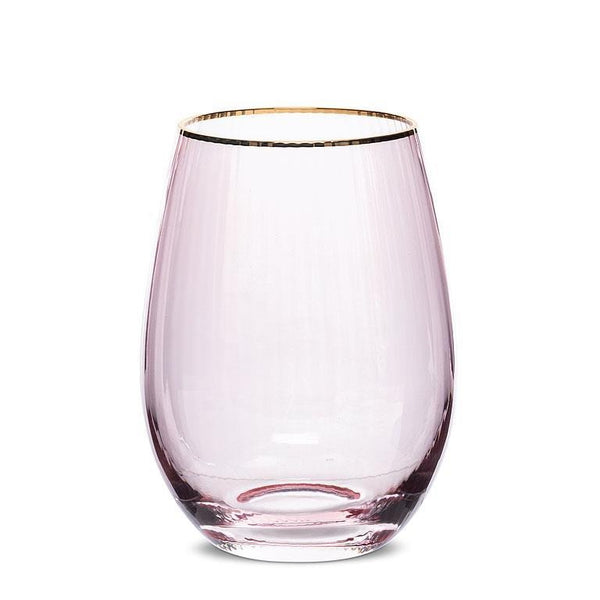 Optic Stemless Wine Glass | Pink