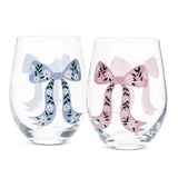 Bow Stemless Wine Glass | Blue