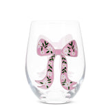 Bow Stemless Wine Glass | Pink