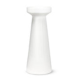 White Ribbed Pillar Holder | Large