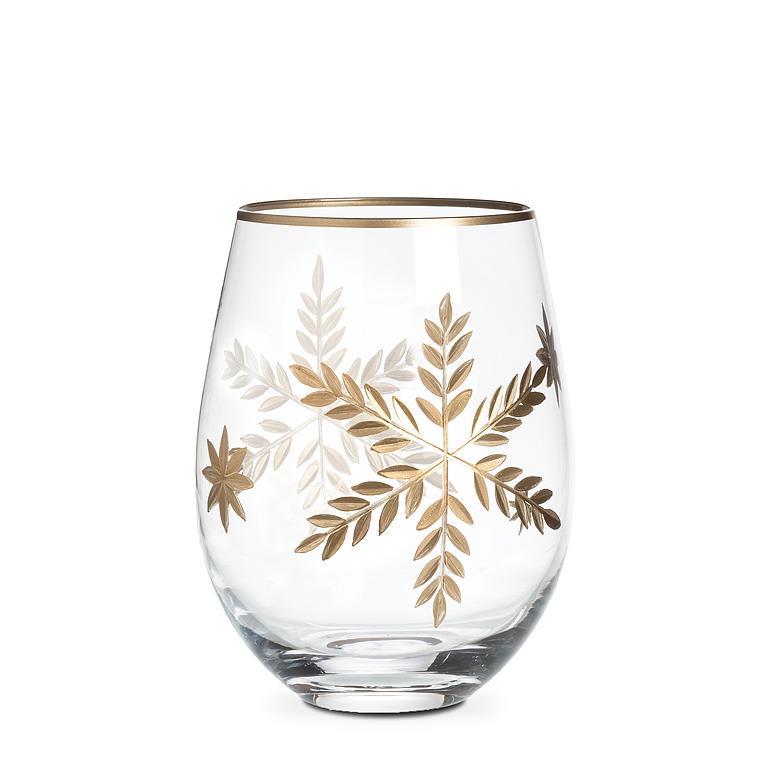 Snowflake Stemless Goblet | Gold