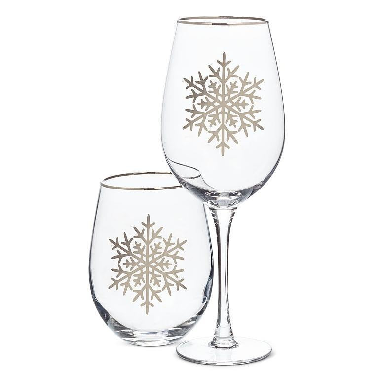 Silver Snowflake Stemless Goblet - FINAL SALE