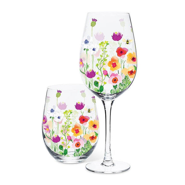 Bee Garden Stemless Wine Glass