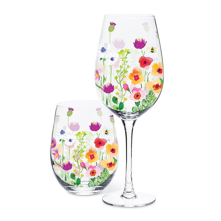 Bee Garden Stemless Wine Glass