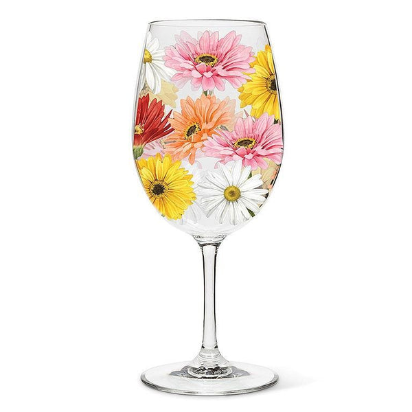 Gerbera Daisy Wine Glass