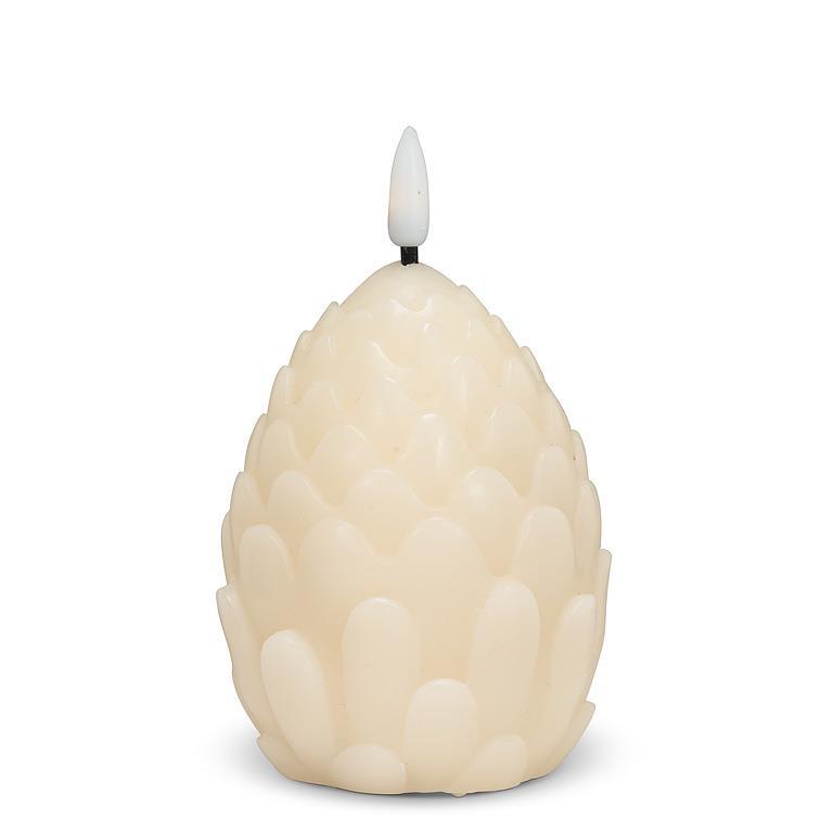 Ivory Pinecone LED Candle | Small