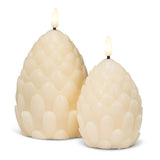 Ivory Pinecone LED Candle | Large