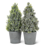 Potted Cone Tree | Frosted