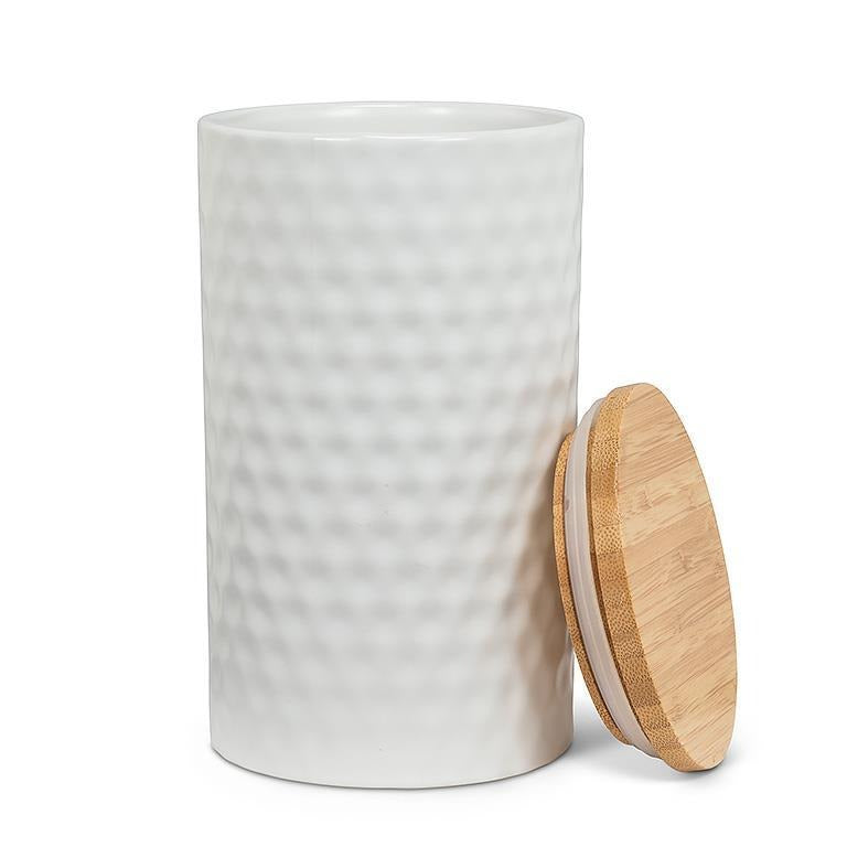 Textured White Canister | Large