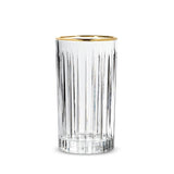 Ribbed Highball | Gold Rim