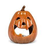 Tall Jack O'Lantern Candle Holder | Orange