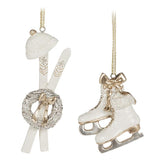 Figure Skates Ornament | White & Gold