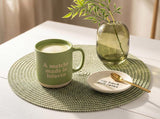 Round Woven Placemat | Green