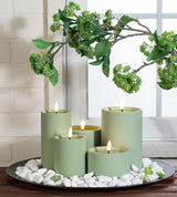 LED Outdoor Pillar Candle 3x6 | Green