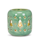 Tree & Star Cutout Tealight Holder | Green