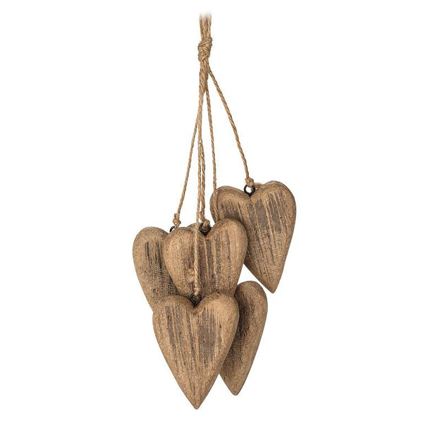 5 Driftwood Hearts Ornament