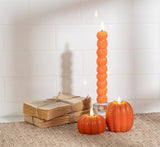 Medium Tall Pumpkin LED Candle | Orange