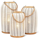 Ivory Linen Lantern | Medium