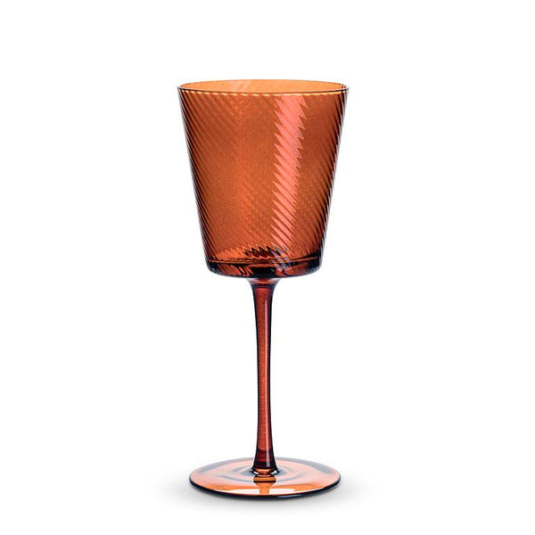 Optic Swirl Wine Glass | Dark Amber