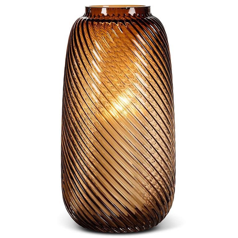 Brown Swirl Barrel Vase | Large