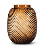 Brown Swirl Barrel Vase | Medium