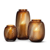 Brown Swirl Barrel Vase | Medium