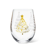 Holiday Trees Stemless Wine Glass | Gold