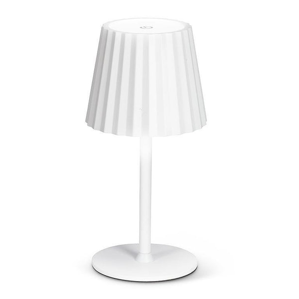 Fluted Shade LED Table Lamp | White