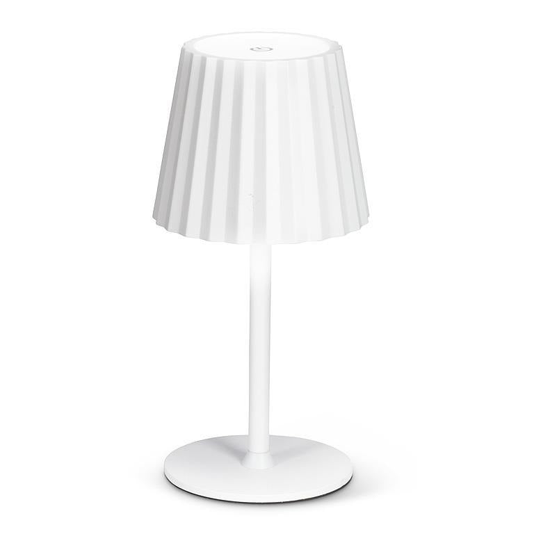 Fluted Shade LED Table Lamp | White