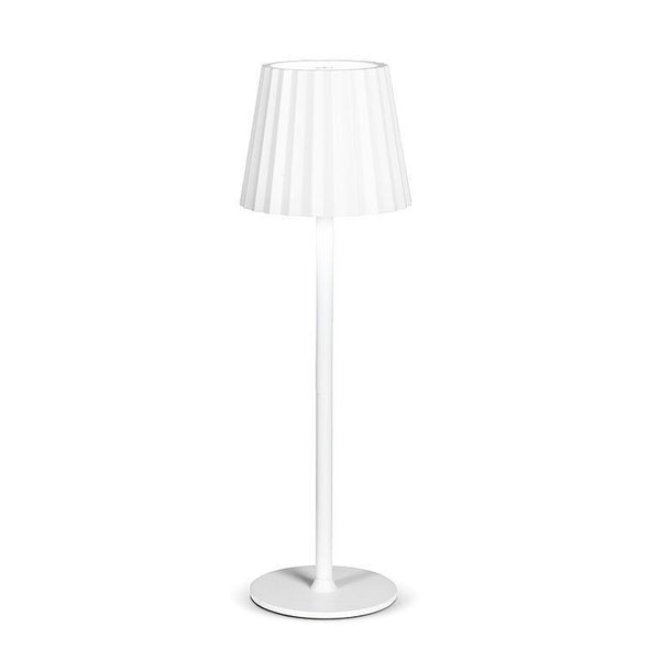 Fluted Shade LED Table Lamp | White